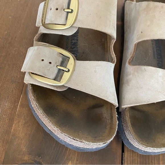 Birkenstock Arizona Big Buckle Sandcastle Nubuck Leather Sandals - Picture 8 of 15